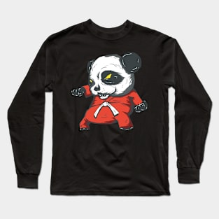 Karate Panda Retro Pandas Art Long Sleeve T-Shirt